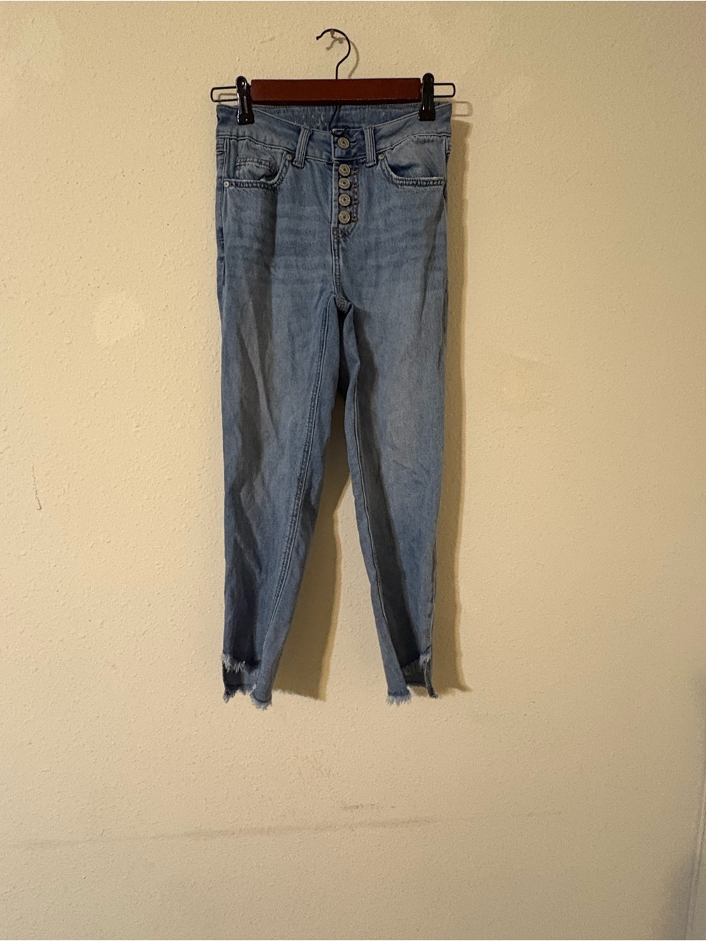 Rewash Light Blue High-Rise Button-Fly Slim Jeans